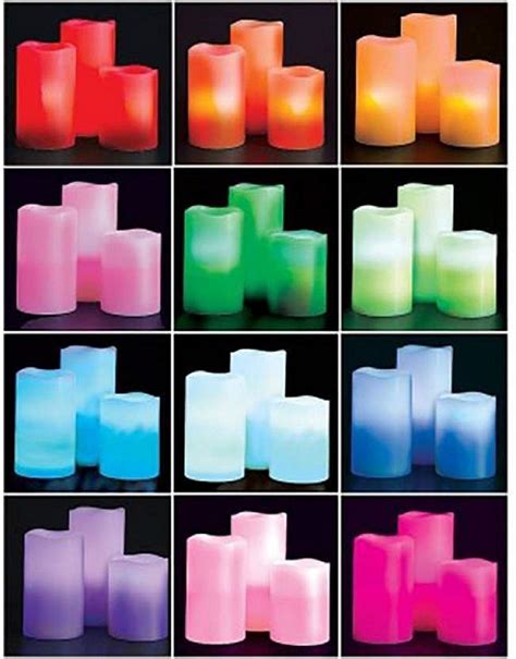 Buy AVMART LED multicolor Luma Candles Flameless Candles set of 3 ...