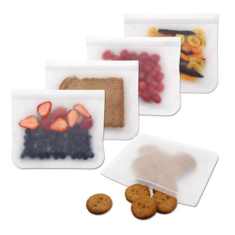 Reusable Silicone Food Storage Bags, Airtight Seal Food Preservation ...