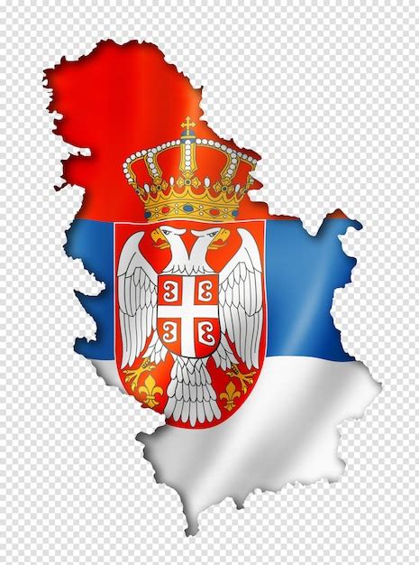 Premium PSD | Serbian flag map