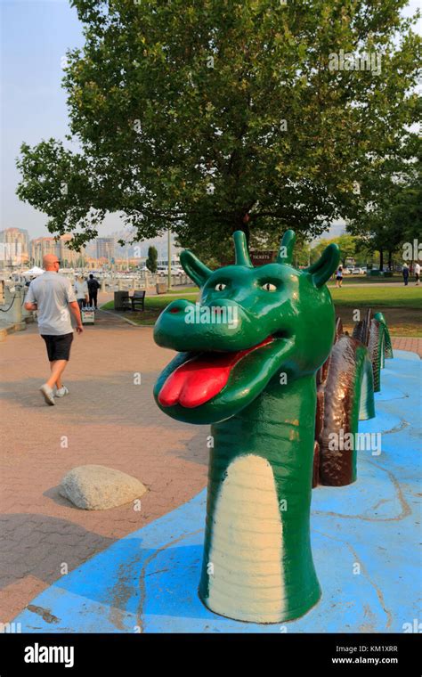 The Ogopogo sculpture, City park, Kelowna City, Okanagan Lake, British ...