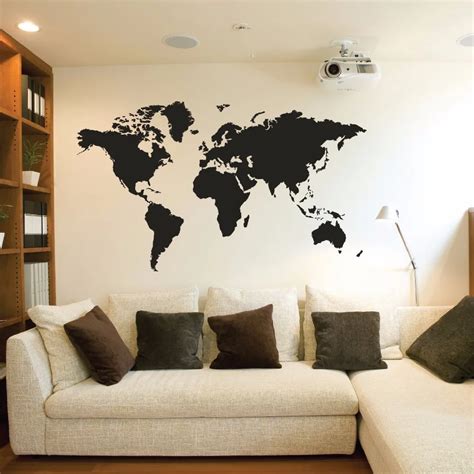 Creative home world map vinyl wall stickers living room bedroom ...