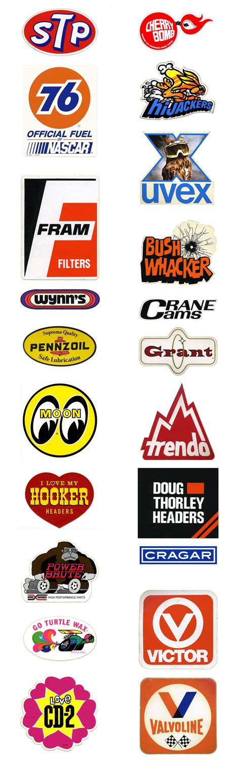 Vintage Car Racing Logos & Car Brand Decals & Stickers from the 1970’s ...