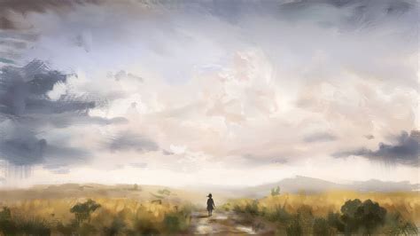 Lonely Girl Painting Art Wallpaper