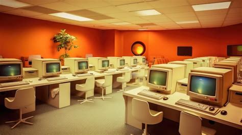 Premium AI Image | Retro Computer Room Displaying Classic Apple ...