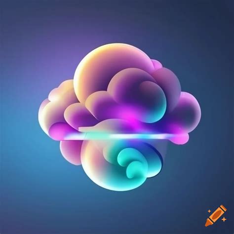 Futuristic dream cloud logo design on Craiyon