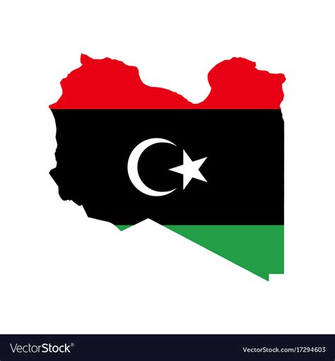 Libya flag and map Royalty Free Vector Image - VectorStock