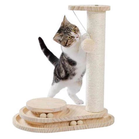 Wooden Cat Scratcher Toy Turntable with Interactive Balls - China Pet ...