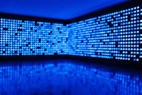 LED wall, Dots, Glare, Blue HD wallpaper | Wallpaper Flare