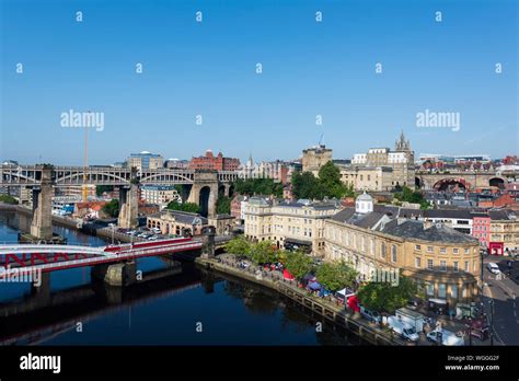 Newcastle upon Tyne skyline. This cityscape is viewed from the Tyne ...