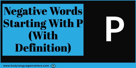 90 Negative Words Starting With P (Full Definition)