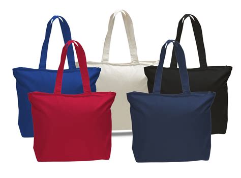 Canvas Tote Bags with Zipper, Heavy Canvas Zippered Tote Bag Long Handles