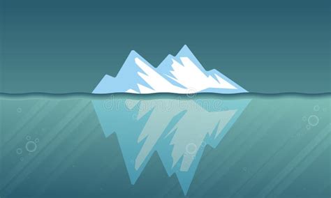 Surface and Underwater Iceberg Stock Vector - Illustration of blue ...