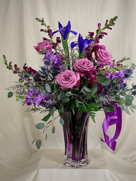 Regal Amethyst | Rose flower arrangements, Flower vase arrangements ...