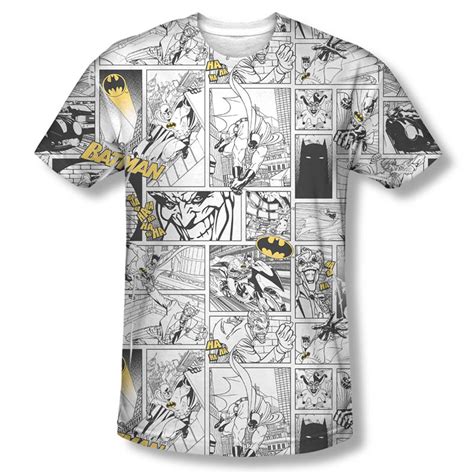 Batman Men's White Comic Book Page Sublimation T-Shirt | SuperheroDen.com