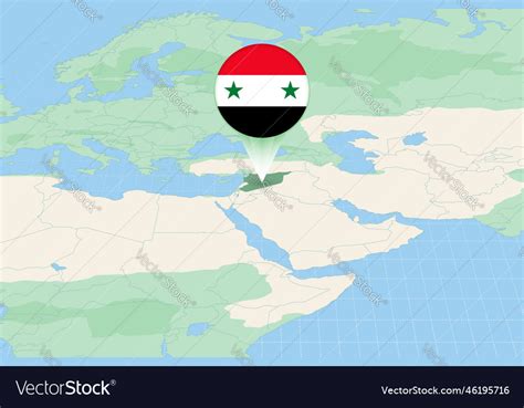 Map of syria with the flag cartographic of syria Vector Image