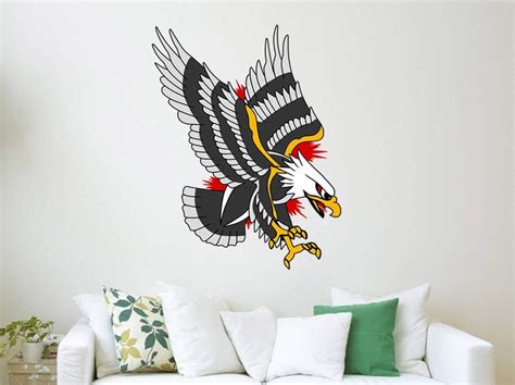 Bald Eagle Eagle Vinyl Wall Decal American Traditional - Etsy