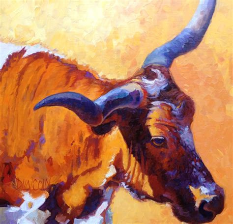 Daily Painters of Texas: Twisted - Longhorn Cow painting by Debbie ...