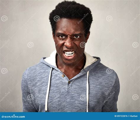 Angry black man. stock photo. Image of male, mind, look - 89722876