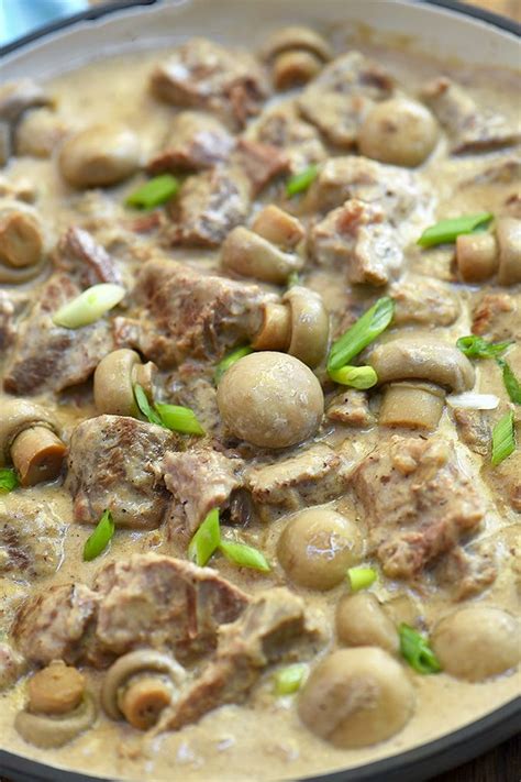 Beef in Creamy Mushroom Sauce | Recipe | Beef and mushroom recipe, Stew ...