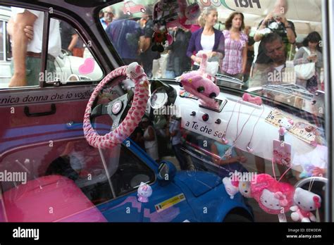 Fiat 500 Hello Kitty pink interior Stock Photo - Alamy