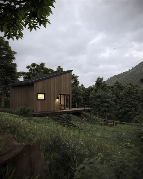 Residential architecture in the forest on Behance