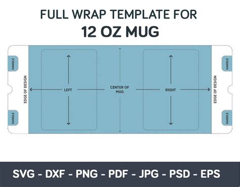 12 Oz Mug Template Svg 12oz Full Wrap Mug Template Cricut - Etsy Singapore