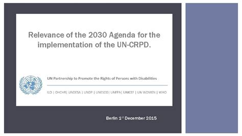 Relevance of the 2030 Agenda for the implementation