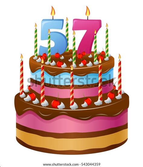 Happy Birthday Cake 57 Stock Illustration 543044359