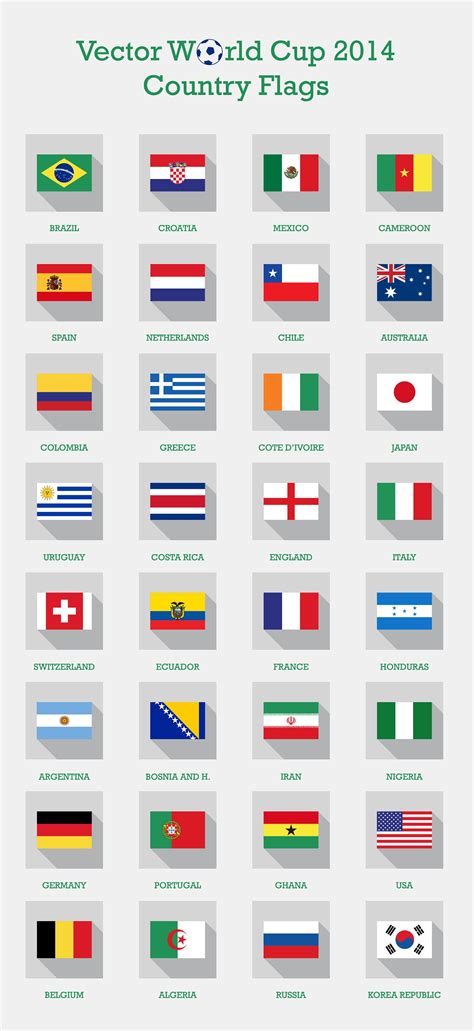 Free Vector FIFA World Cup Flags | Creativa Club