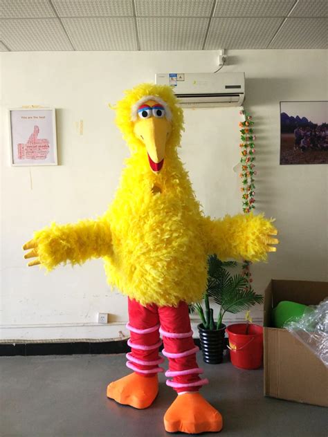 ohlees real actual picture Sesame Street yellow big bird Mascot Costume ...