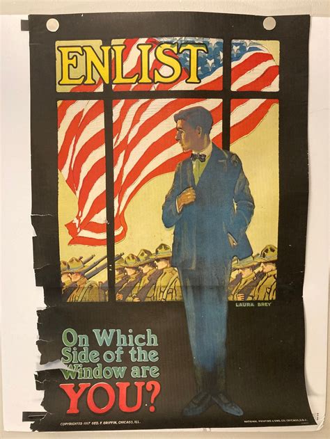 1917 Vintage World War 1 Propaganda Poster Enlist American | Etsy