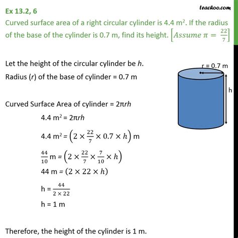 Question 6 - Curved surface area of a right circular - Surface Area of