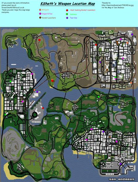 Grand Theft Auto: San Andreas Weapon Location Map (GIF) - Neoseeker ...