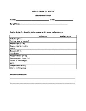 Readers Theater Rubric Pdf - Fill and Sign Printable Template Online