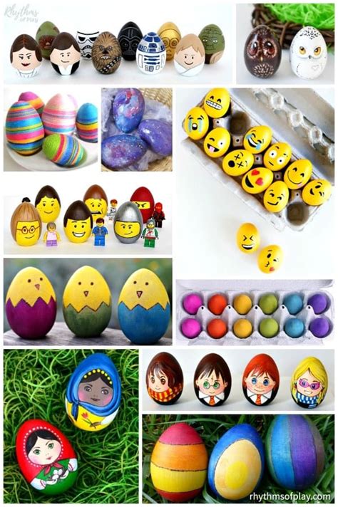 Wooden Easter Egg Crafts and Decorating Ideas - Rhythms of Play