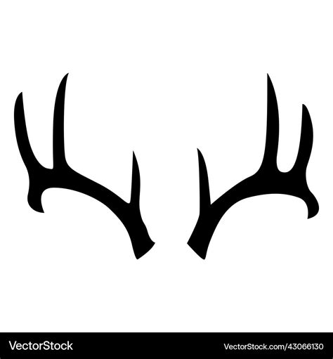 Deer antler silhouette whitetail Royalty Free Vector Image