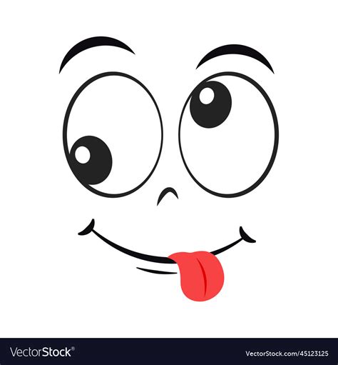 Cartoon silly face expression Royalty Free Vector Image