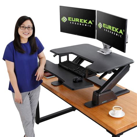 Eureka Ergonomic Height-Adjustable Sit-Stand Desk Top, 36-Inch Wide, No ...