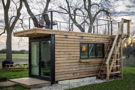 Tiny Shipping Container Home With Rooftop Deck