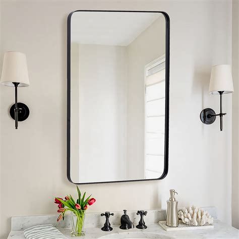 ANDY STAR Wall Mirror for Bathroom, 24x36 Inch Black Bathroom Mirror ...