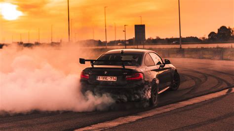 Wallpaper ID: 11440 / sportscar, drift, speed, night, light, smoke, 4k