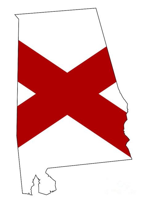 Alabama State Flag and Outline Map Digital Art by Bigalbaloo Stock ...