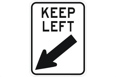 Keep Left Sign RD196 - National Safety Signs - Traffic Signs