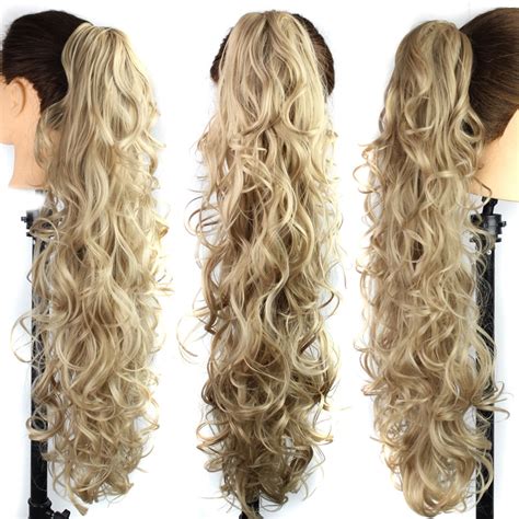 Gobestart Long Clip-in Curly Claw Jaw Ponytail Clip In Hair Extensions ...