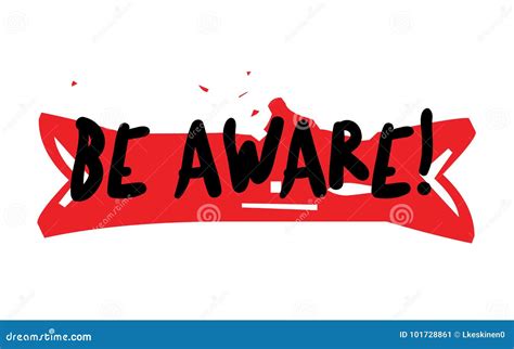 BE AWARE sticker stock vector. Illustration of safety - 101728861