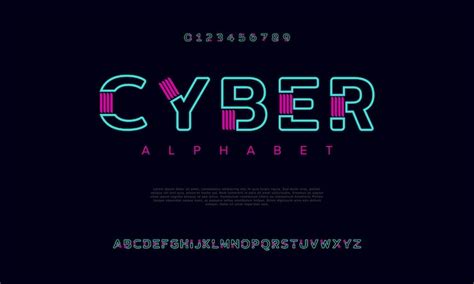 Premium Vector | Cyber abstract digital technology logo font alphabet ...