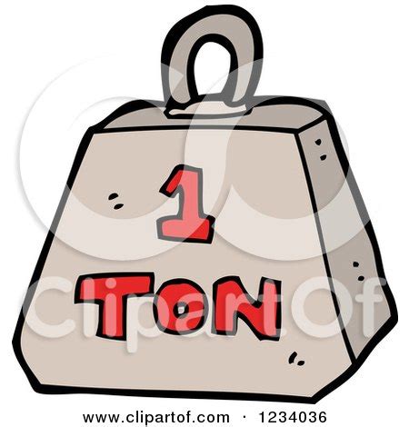 Clipart of a 1 Ton Weight - Royalty Free Vector Illustration by ...