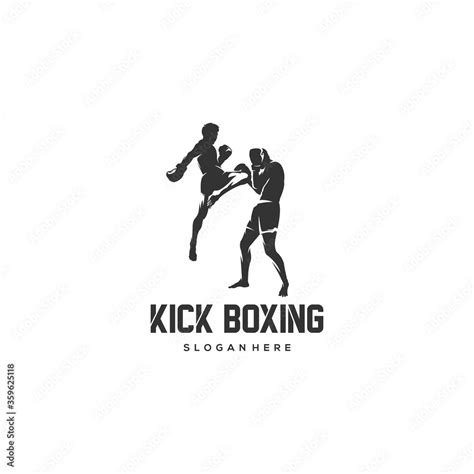 kick boxing silhouette logo vector Stock Vector | Adobe Stock