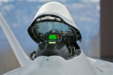 F-22 Heads Up Display with pilot in open cockpit | Military aircraft ...