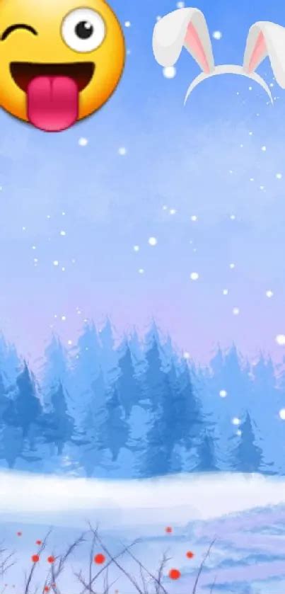 Winter Emoji Fantasy Wallpaper - free download